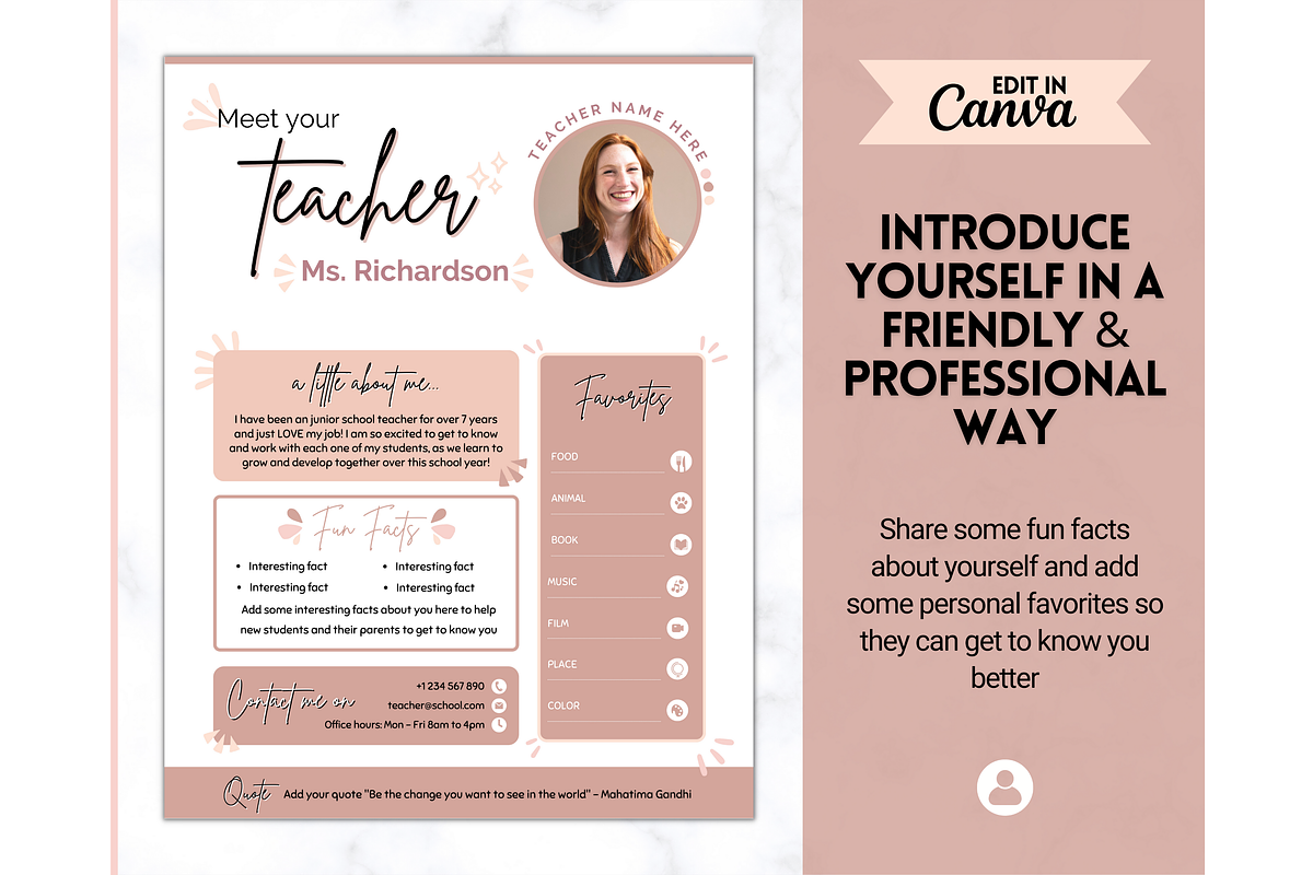 Meet the Teacher Template - Canva, a Templates & Theme by Templatables (Photo 4 of 9)