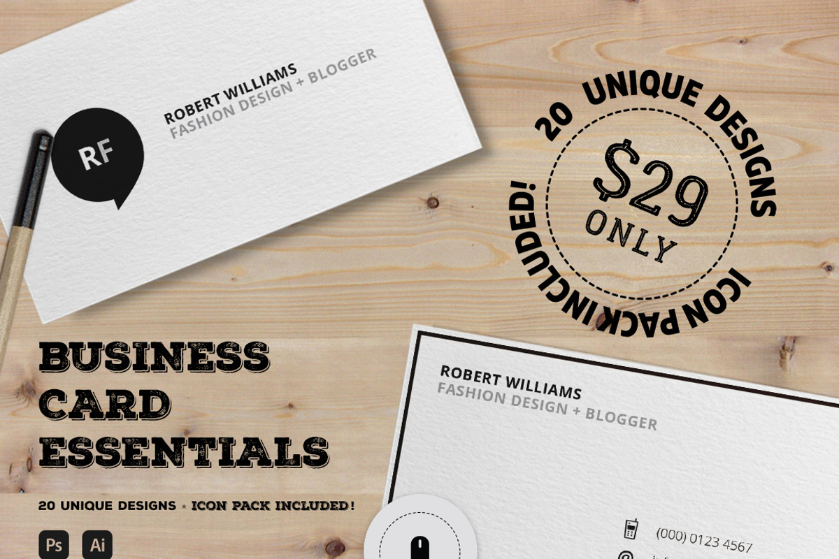 The Essential Business Card Bundle, a Business Card Template by 3Angle (Photo 3 of 3)