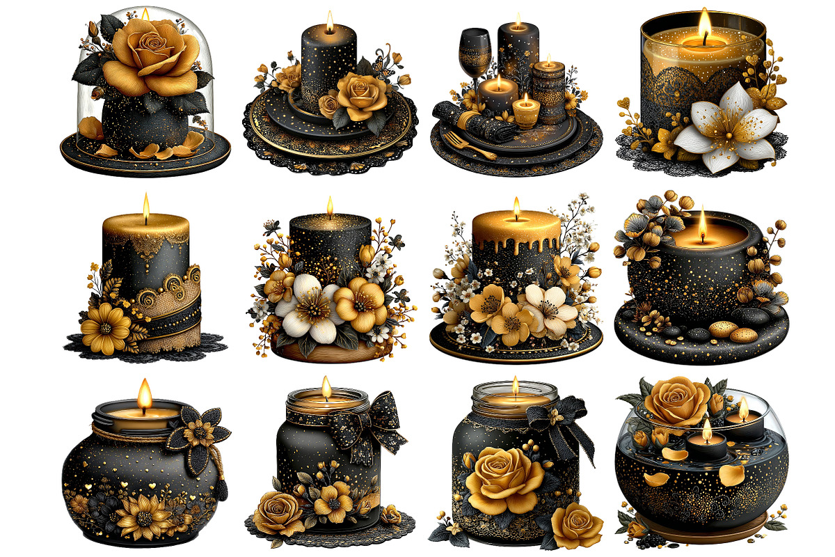 Elegant Candle Decor Clipart, an Illustration by DreamArtGraphic (Photo 3 of 4)