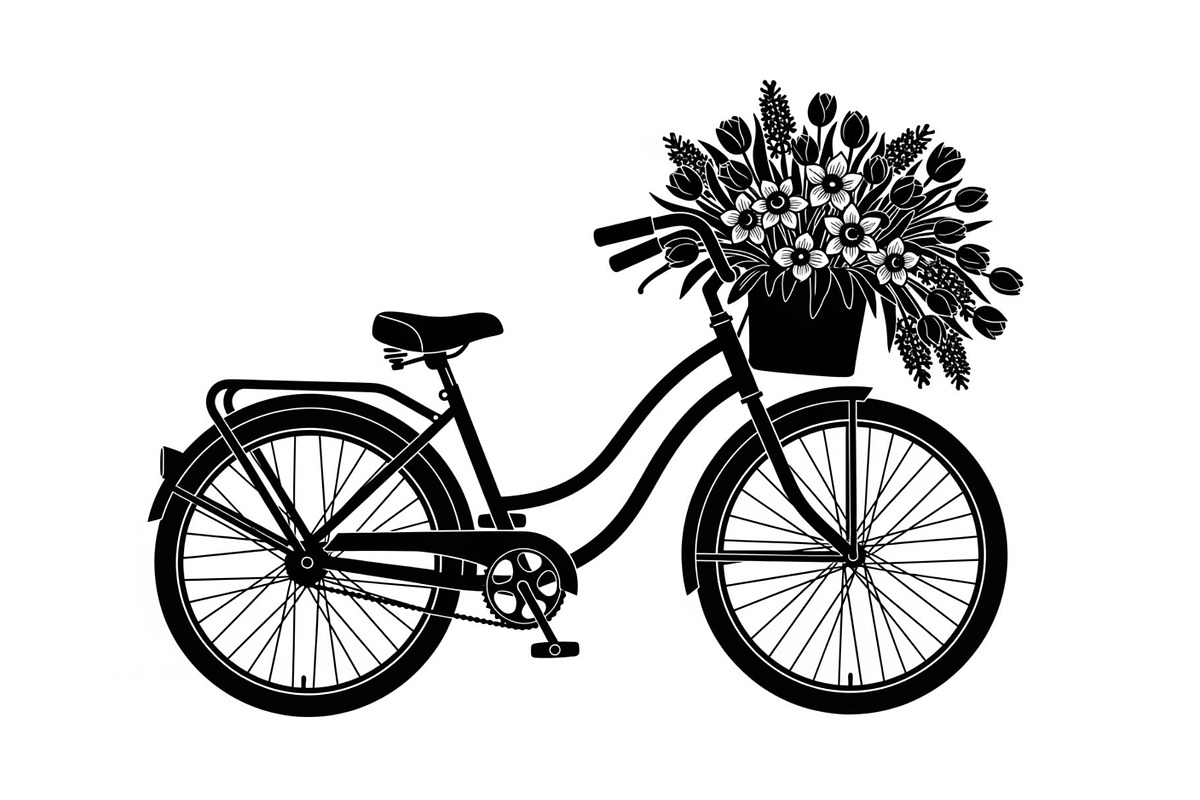 Flower Bicycle Silhouette Bundle, an Illustration by Gaye Art (Photo 4 of 31)