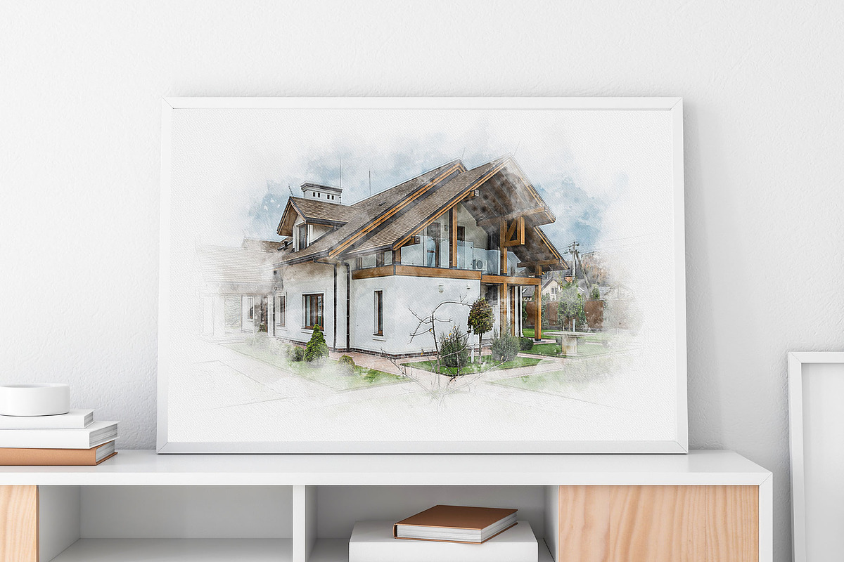 Watercolor House Painting Art Effect, an Action Add-On by MRI STUDIO (Photo 5 of 17)