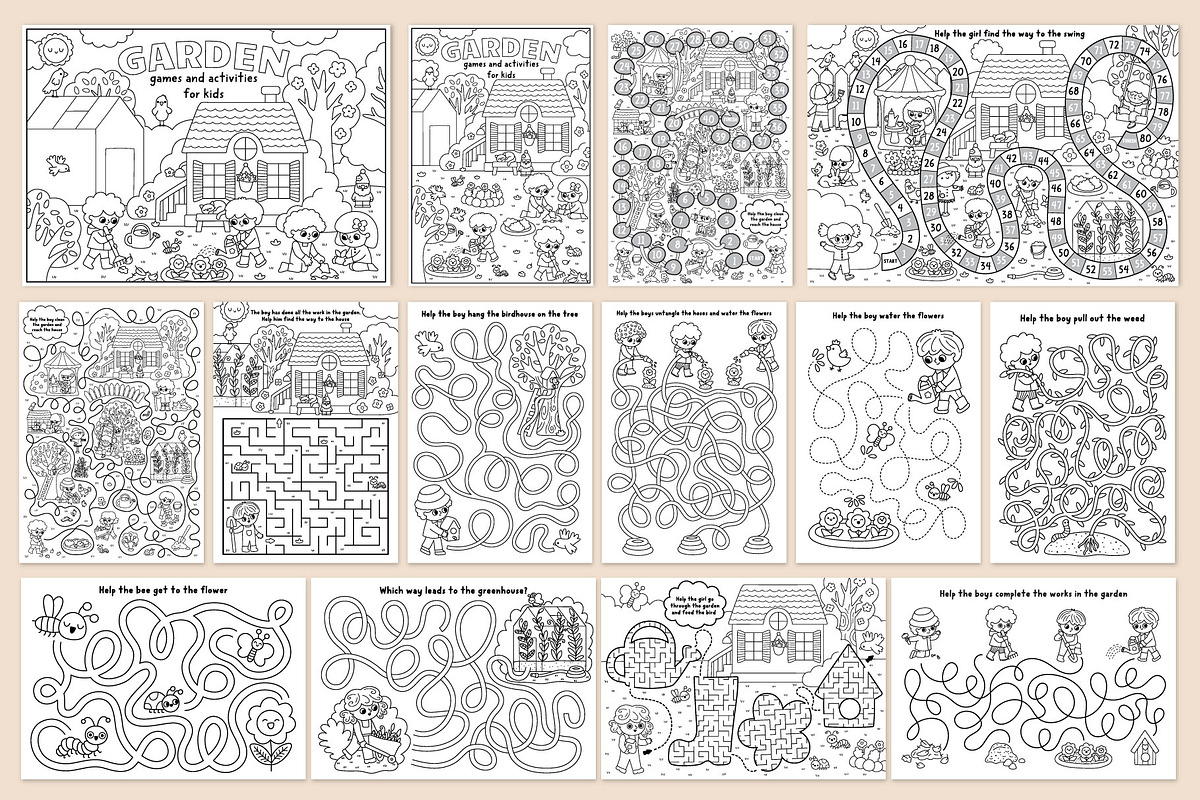 Garden coloring games and activities, an Education Illustration by Lexi Claus (Photo 2 of 16)