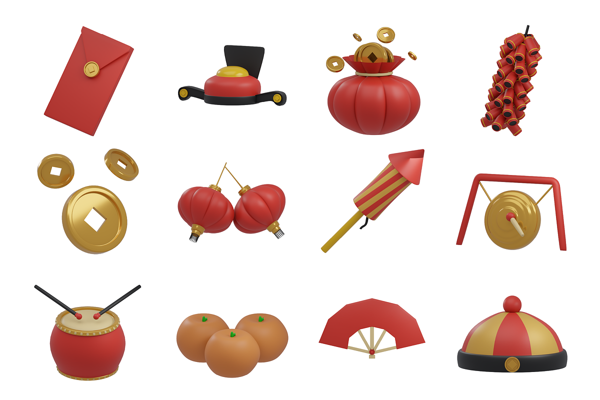 3D Chinese New Year Pack, an Object 3D Model by Dudukbersama (Photo 2 of 4)