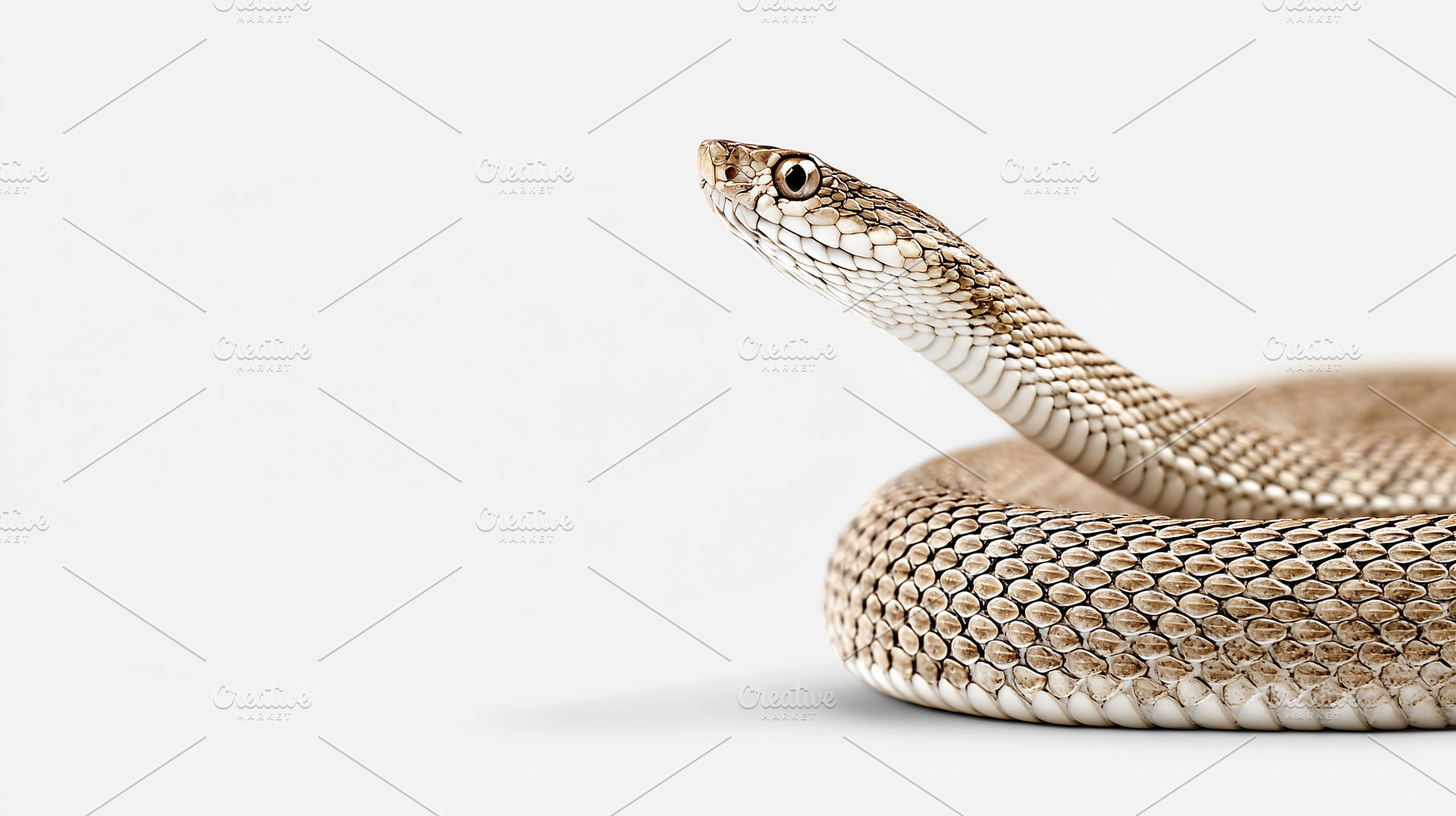 Coiled snake with detailed scales on, an Animal Photo by MistyDay