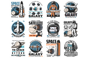 Galaxy Exploration Vector Icons