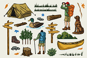 Retro Camping illustrations, an Animal Illustration by DGIM studio (Thumbnail 3 of 12)