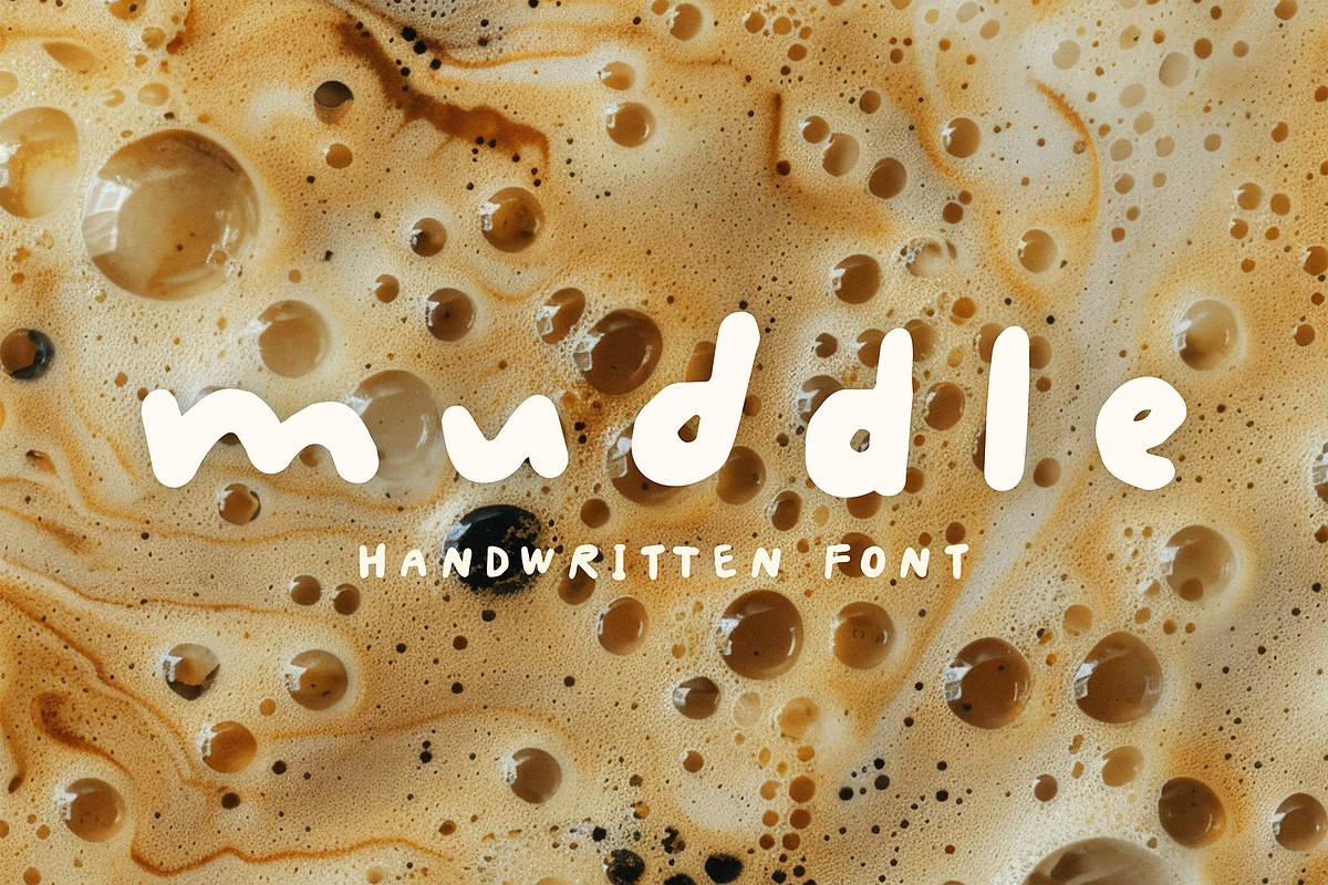 Muddle - handwritten font, a Handwritten Font by kondratya (Photo 1 of 7)