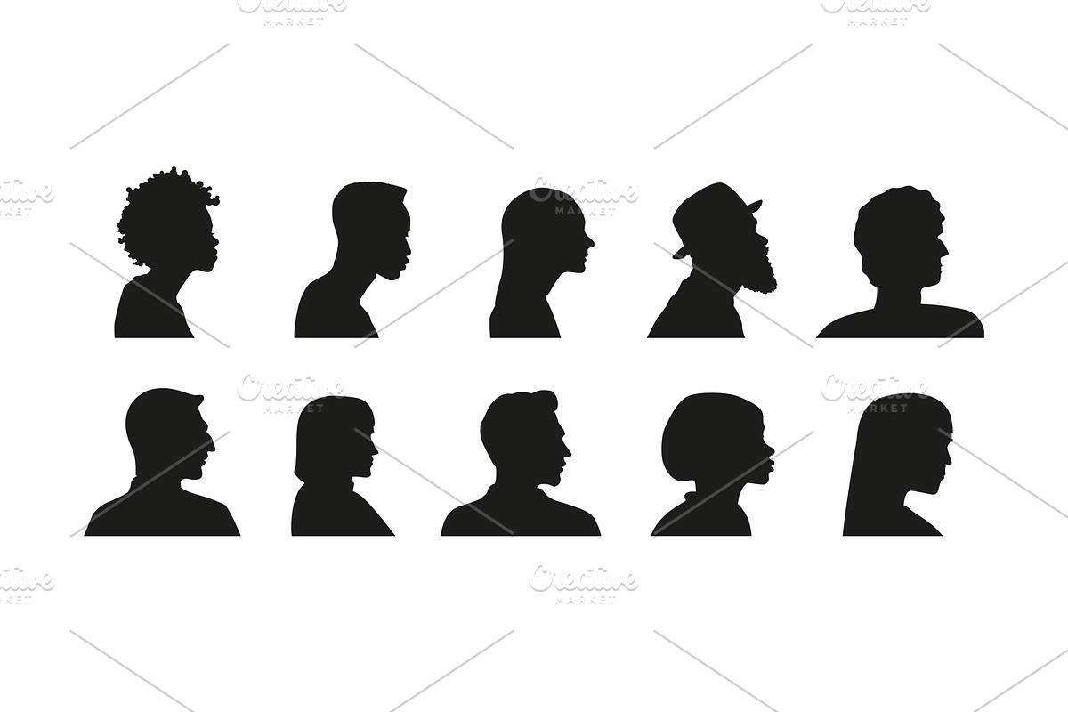 Portrait silhouette side view, a Person Illustration by skripnikbb