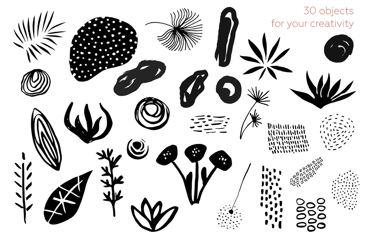 Floral abstract bundle. Botanic set., a Pattern Graphic by lisa_kalev (Photo 9 of 24)