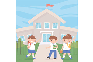 back to school students, an Education Illustration by studiogstock
