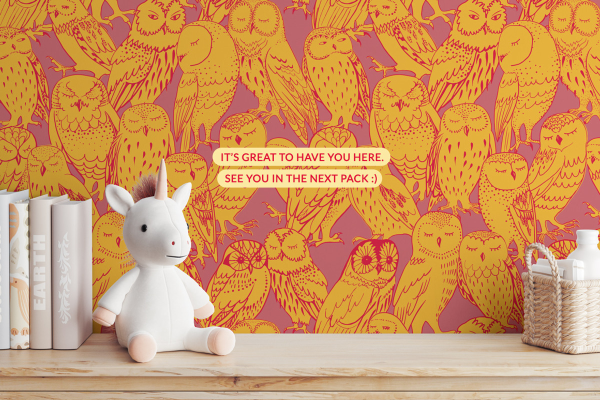 Colorful owls: Seamless pattern, an Animal Illustration by Volga_Store (Photo 10 of 10)