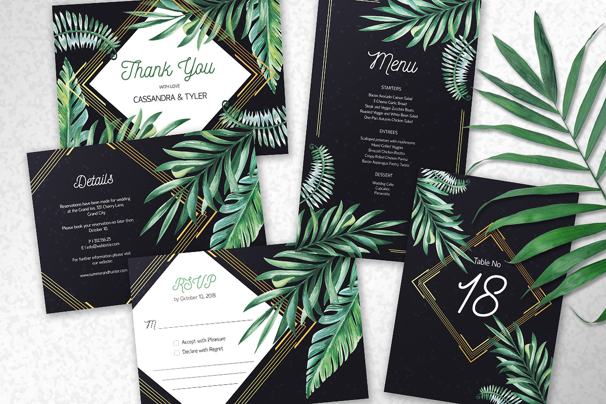 Tropical Midnight Wedding Suite, an Invitation Template by HannaSymo (Photo 4 of 6)