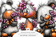 Whimsical Easter Animals Clipart, an Illustration by SinaCreation (Thumbnail 1 of 11)