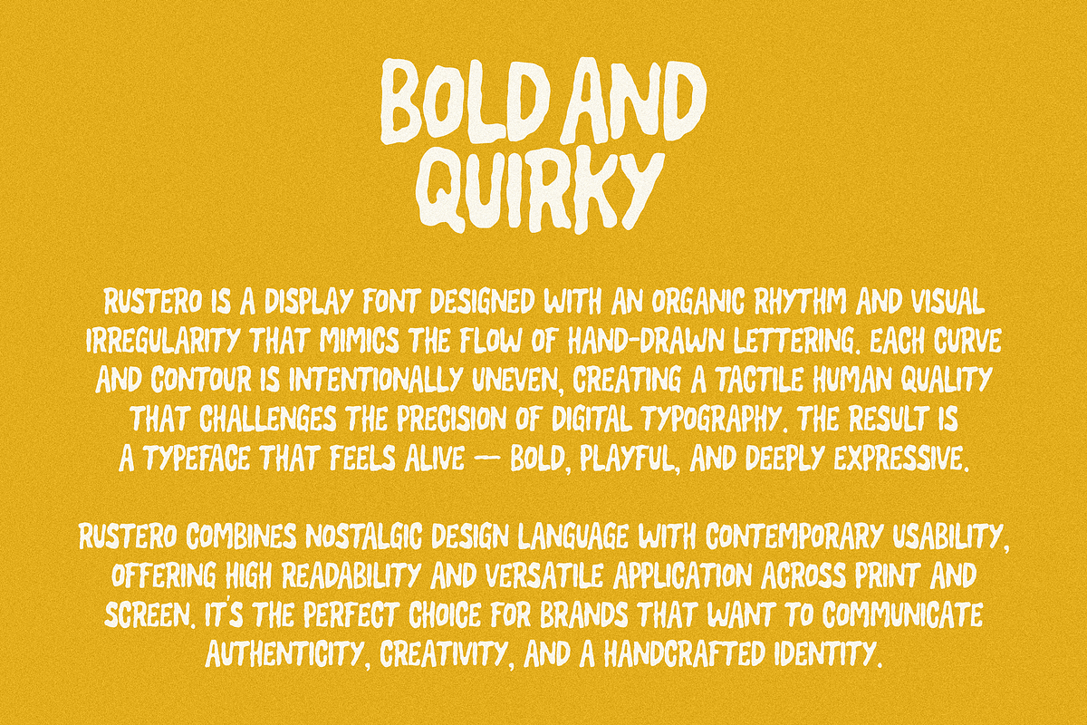 Rustero - Quirky Display font, a Handwritten Font by Typeparties (Photo 2 of 11)