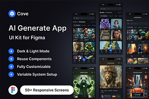 Cove AI Generate App UI Kit, an UI Kit Template by Hung Hoang