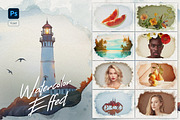 Watercolor Frames Photoshop Effects, a Layer Style Add-On by Andrew Skoch Design (Thumbnail 1 of 12)