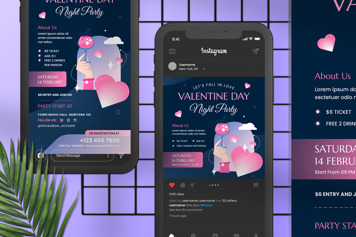 Valentine Night Party Flyer, a Flyer Template by Annora Studio (Photo 2 of 4)