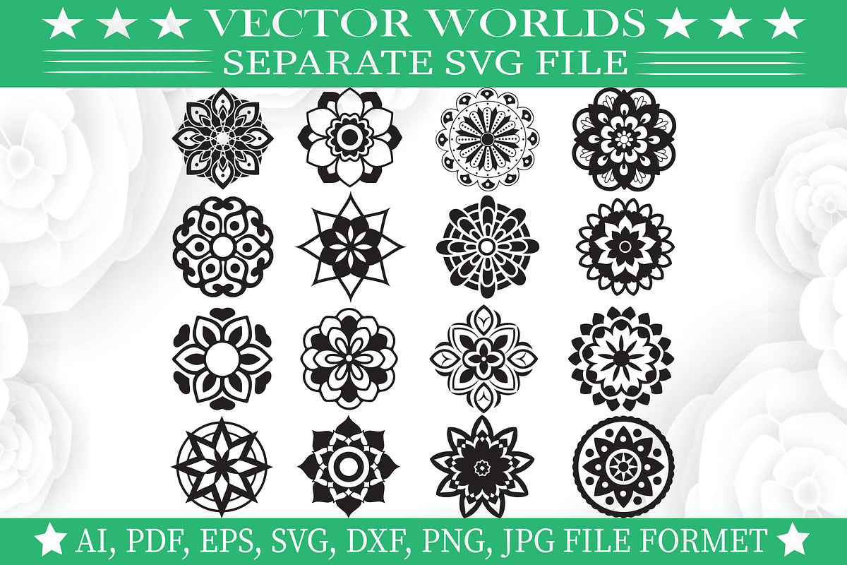 Mandala Svg, Yoga, Flower Svg, an Object Graphic by VectorWorlds (Photo 2 of 3)