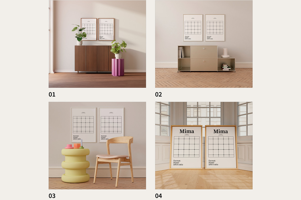 Two Frame Mockups DIN A Ratio, a Household Mockup by Bonumo (Photo 2 of 9)