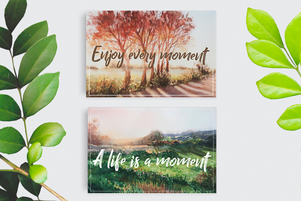 Watercolor postcards, a Poster Template by Pamyatka Shop (Photo 2 of 5)