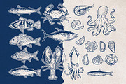Seafood Illustrations Patterns, an Animal Illustration by Trape Graphic Studio (Thumbnail 2 of 4)