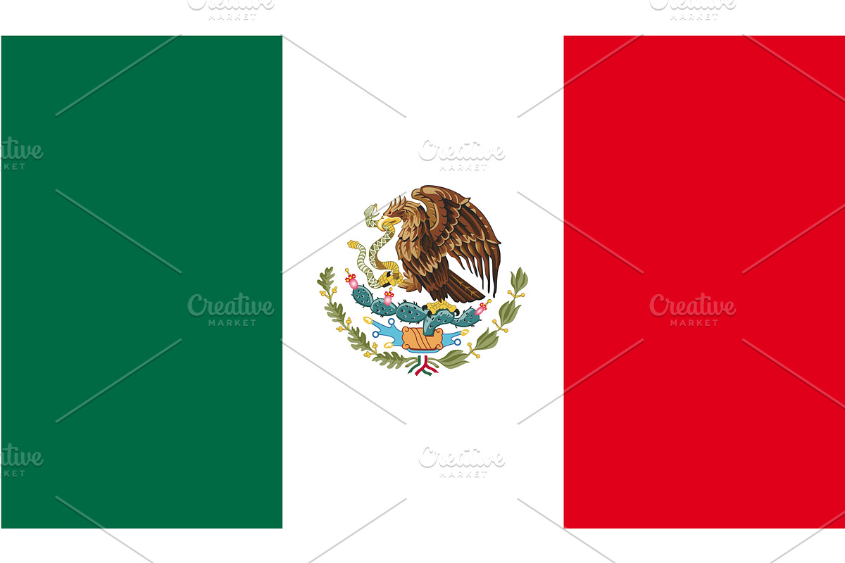 Mexico flag vector Illustration, an Illustration by Team_Ultra_Graphics