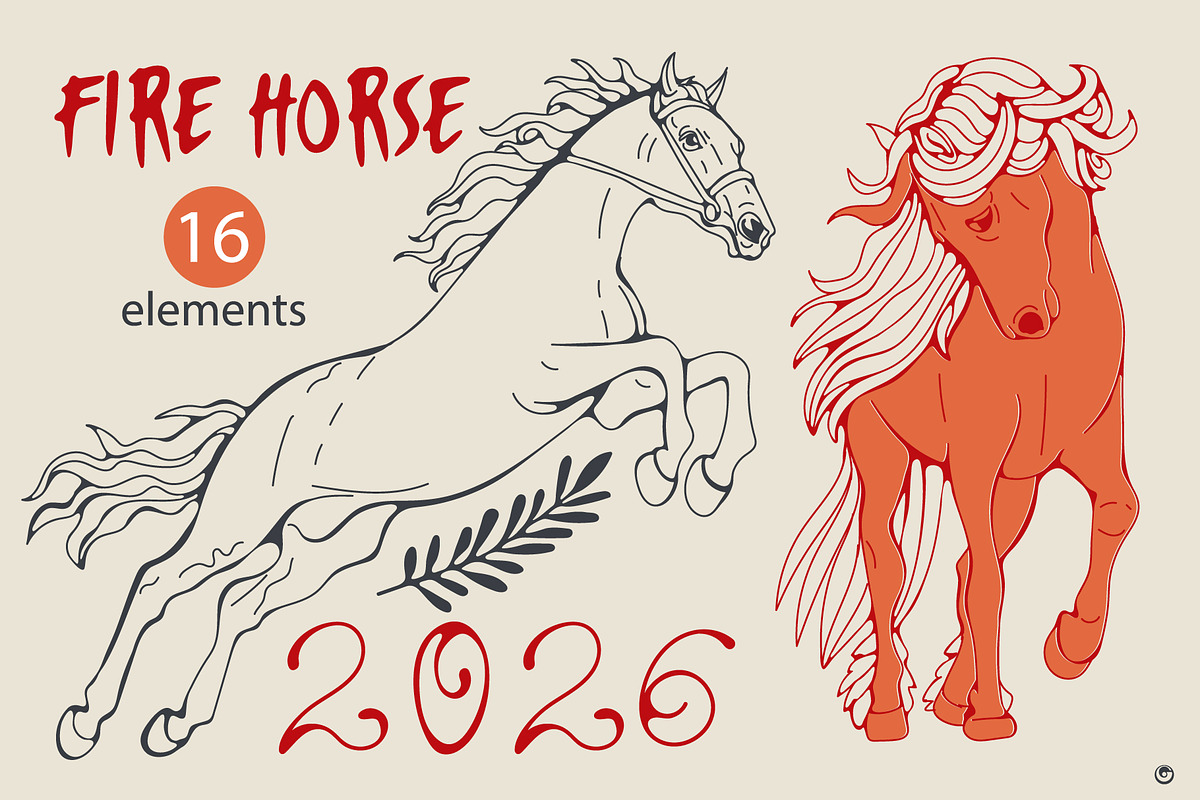 2026 fire horse, an Animal Illustration by Olillia (Photo 5 of 6)