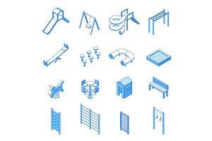 Isometric children playground, an Illustration by Valerie Bodnar