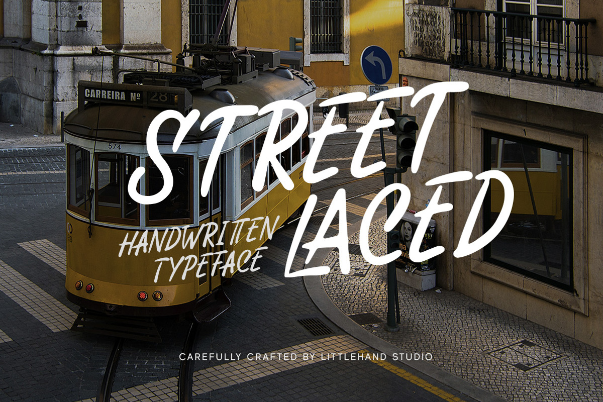 Street Laced Handwritten Typeface, a Handwritten Font by Littlehand (Photo 1 of 10)