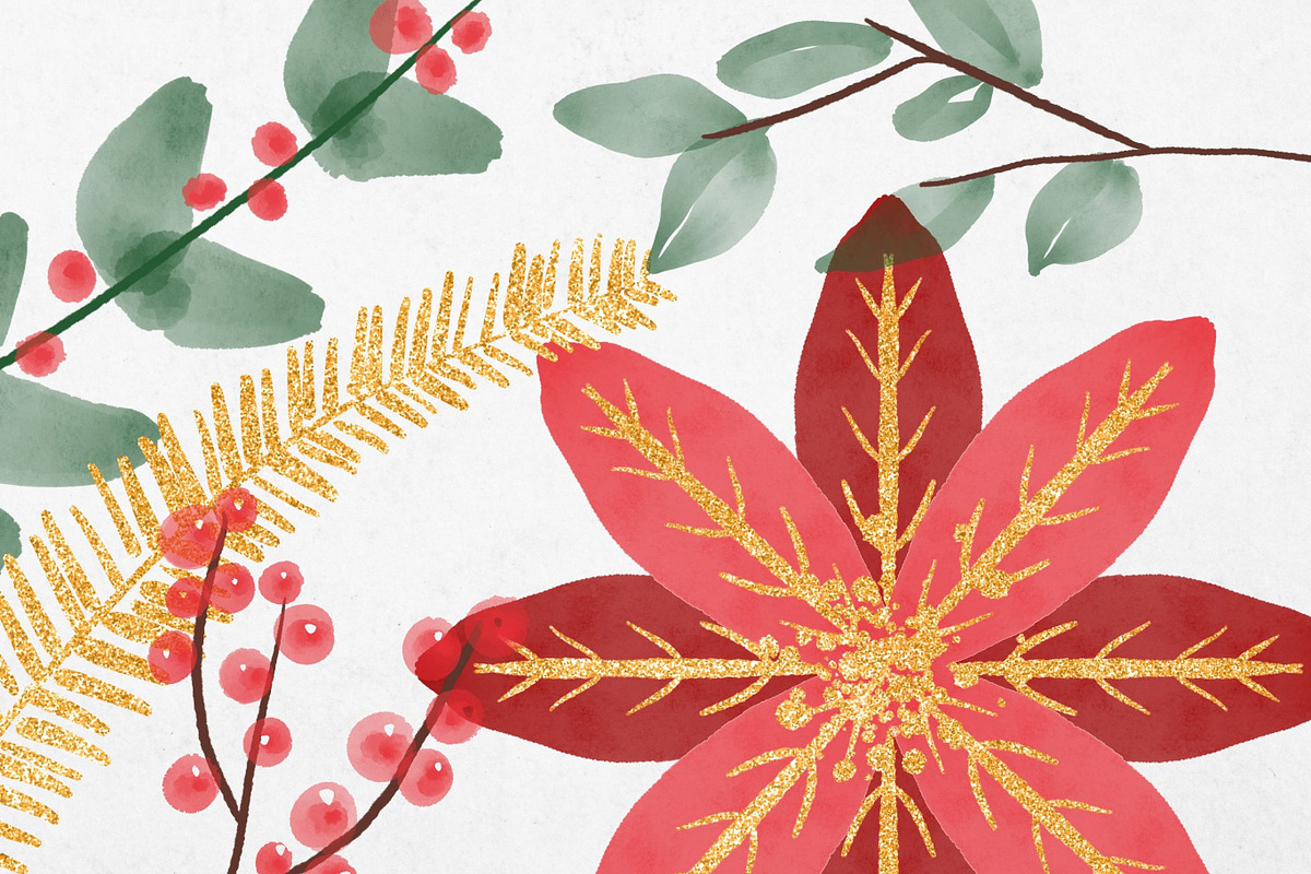 Watercolor Christmas Clipart, an Illustration by Pixafied (Photo 3 of 3)
