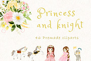 Princess and knight clipart, a Decorative Illustration by heyiamalice (Thumbnail 3 of 13)