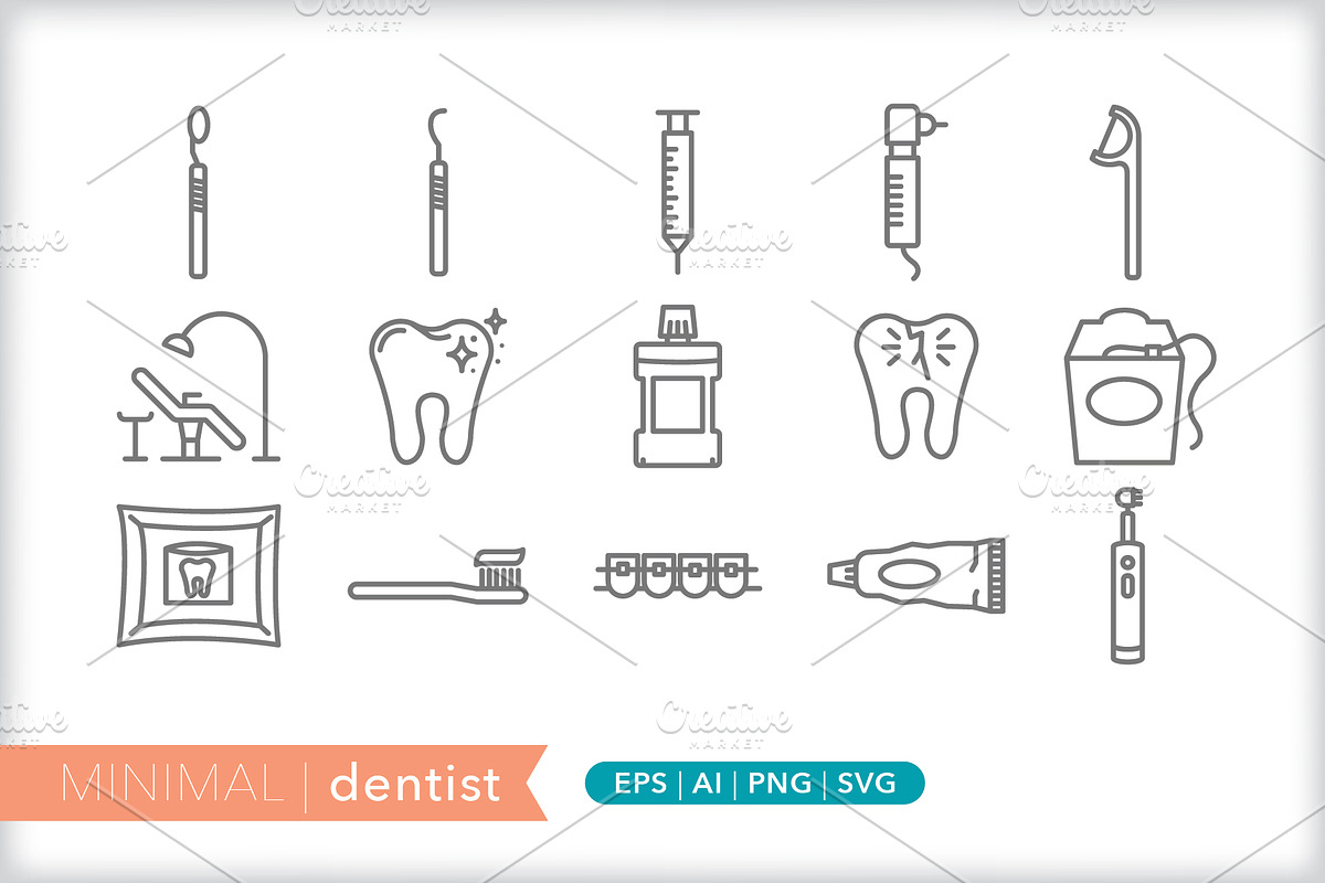 Minimal dentist icons, an Outline Icon by Picture Window (Photo 1 of 5)