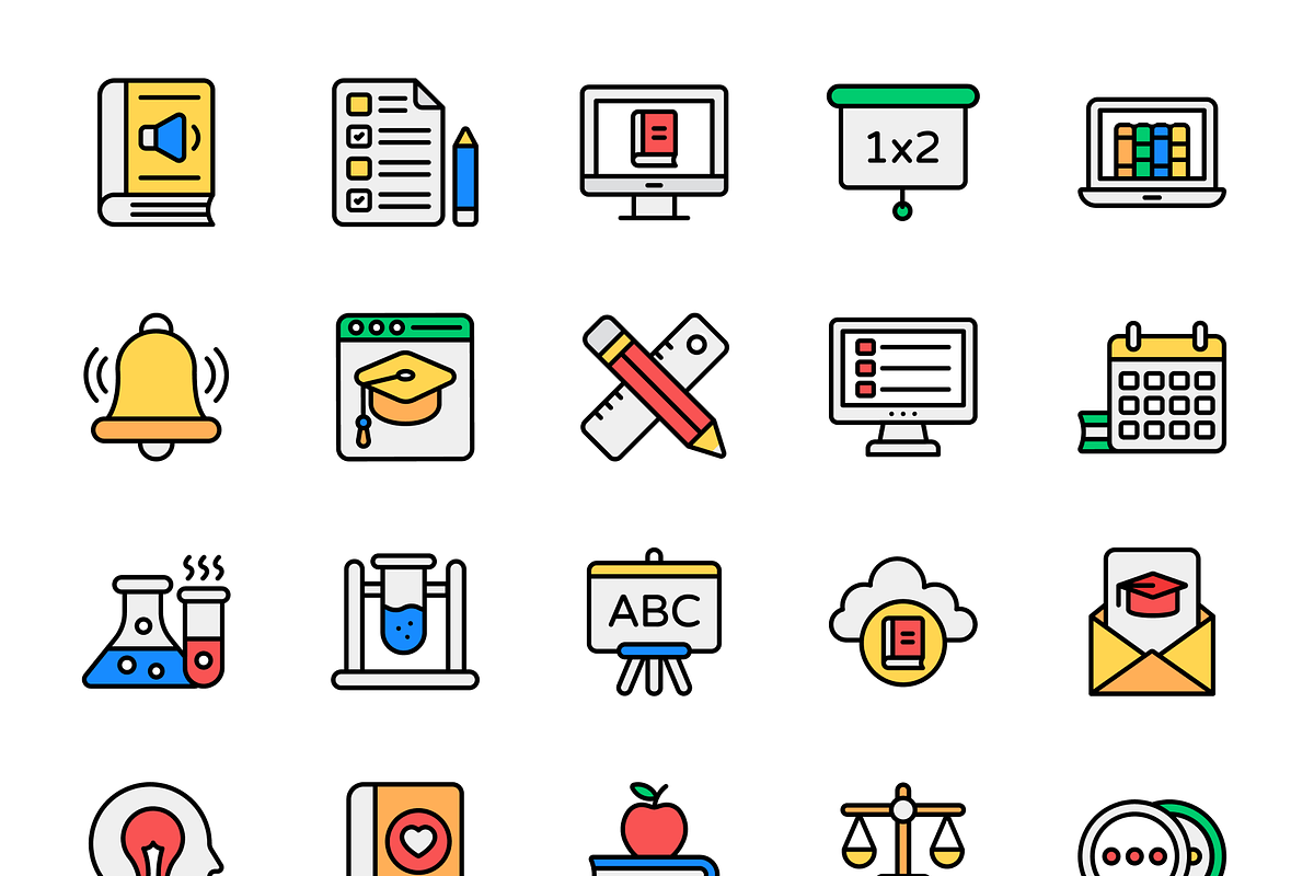 Online Education Icons, an Emoji Icon by Brickclay (Photo 7 of 11)