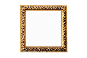 Golden empty picture frame isolated, an Arts & Entertainment Photo by BOOCYS