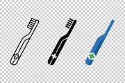Medical Toothbrush Vector Icon Set, an Object Graphic by Artonix (Thumbnail 3 of 3)