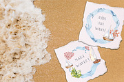 Marine collection watercolor clipart, an Illustration by Kate Lanbina (Thumbnail 6 of 13)