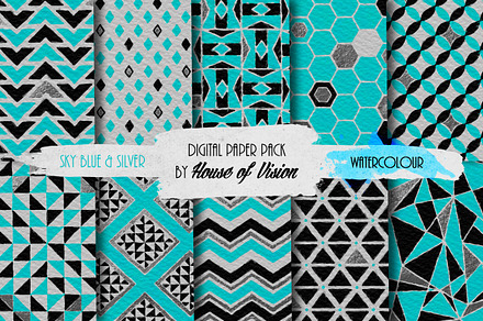 Sky Blue Geometric Pack