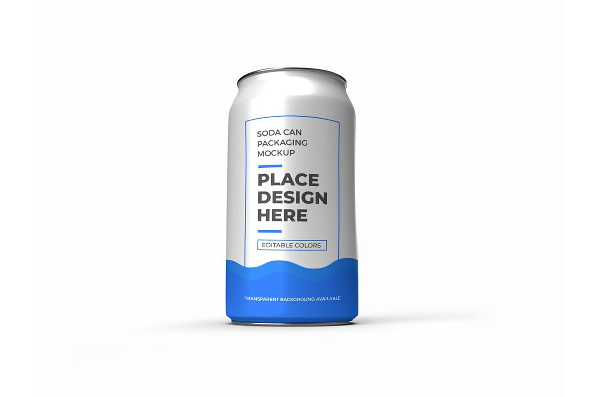 Soda Drink Can Packaging Mockup, a Packaging Mockup by DesignRushMarket (Photo 2 of 11)
