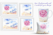 SALE! Watercolor Pink Hydrangea, an Illustration by Irina Diasli (Thumbnail 4 of 5)