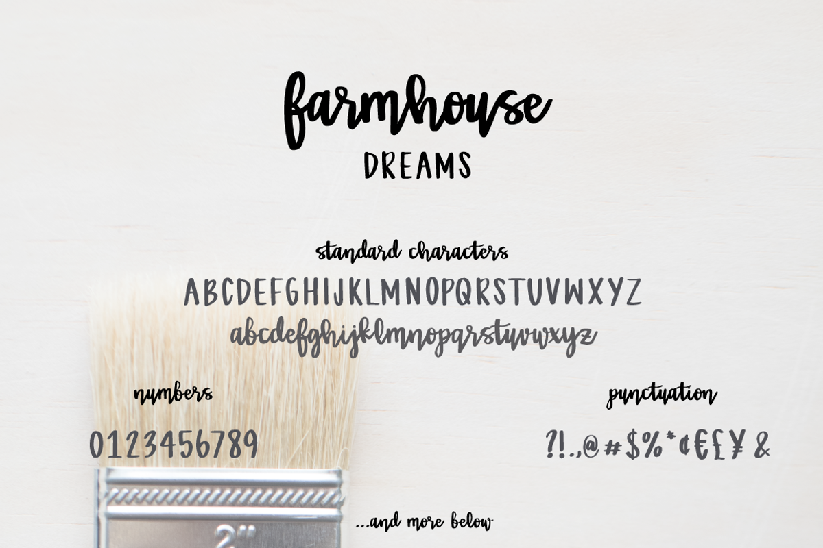Farmhouse Dreams Script, a Script Font by Cate Shaner (Photo 7 of 8)