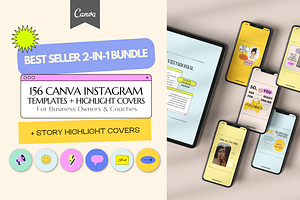 Best-Seller 2in1 Canva Insta Bundle, a Social Media Template by Guavamelo Studio