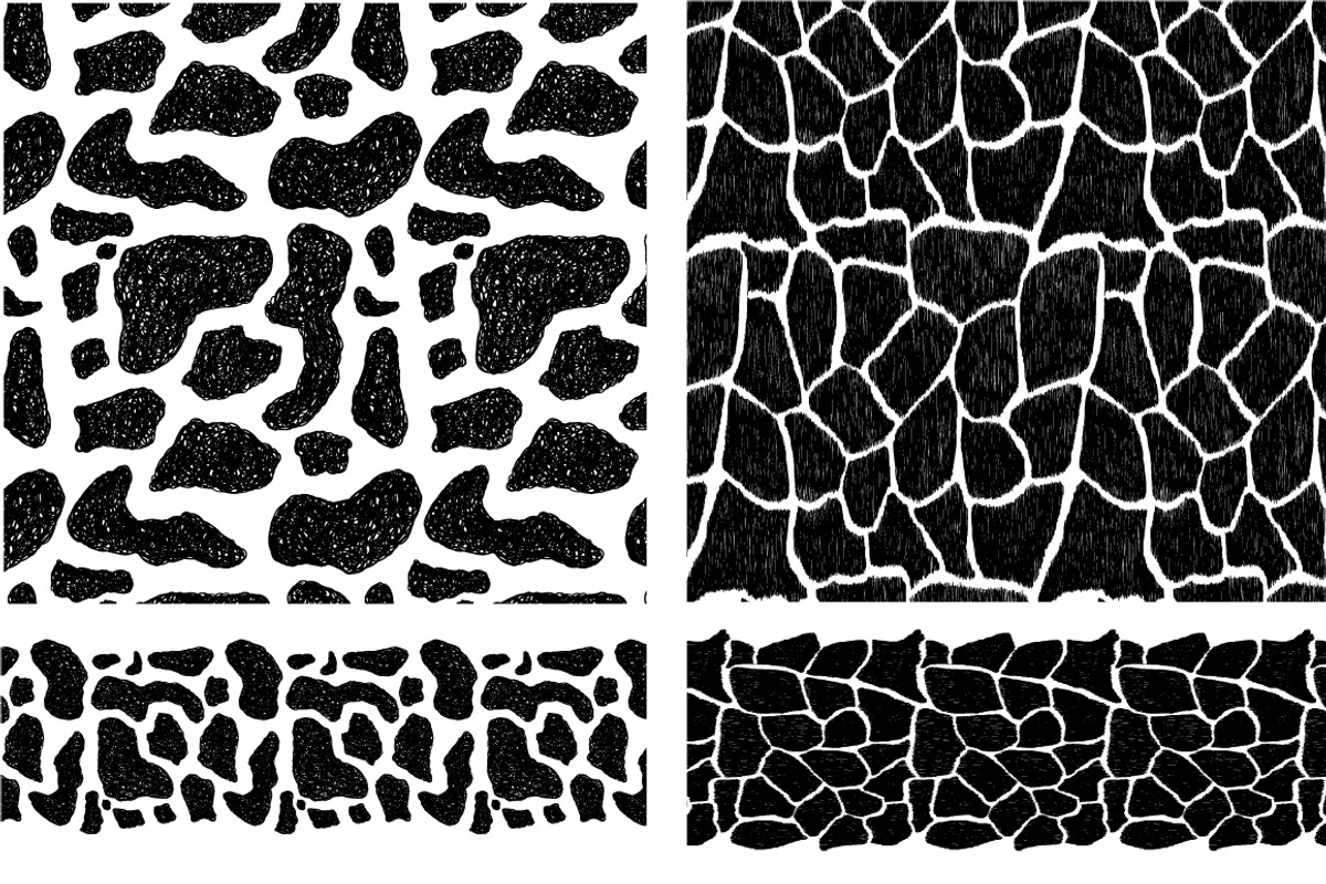 Set of "wild" patterns and borders preview 2