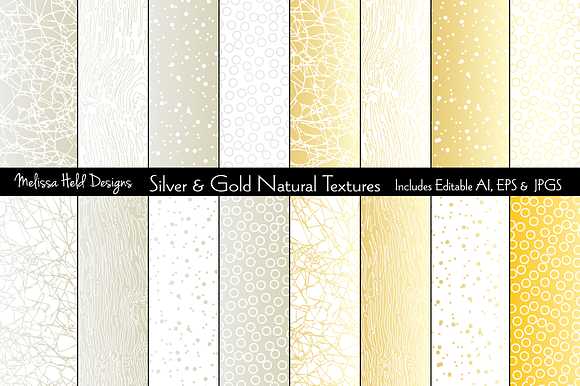 Silver & Gold Natural Textures preview 8