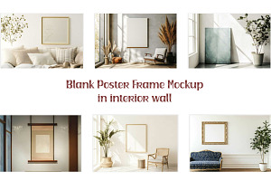 Blank Poster Frame Mockup Wall, a Poster Template by VetalStock