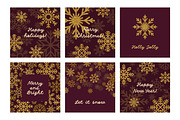 Christmas cards with snow flakes set, a Decorative Illustration by Good Studio (Thumbnail 2 of 14)