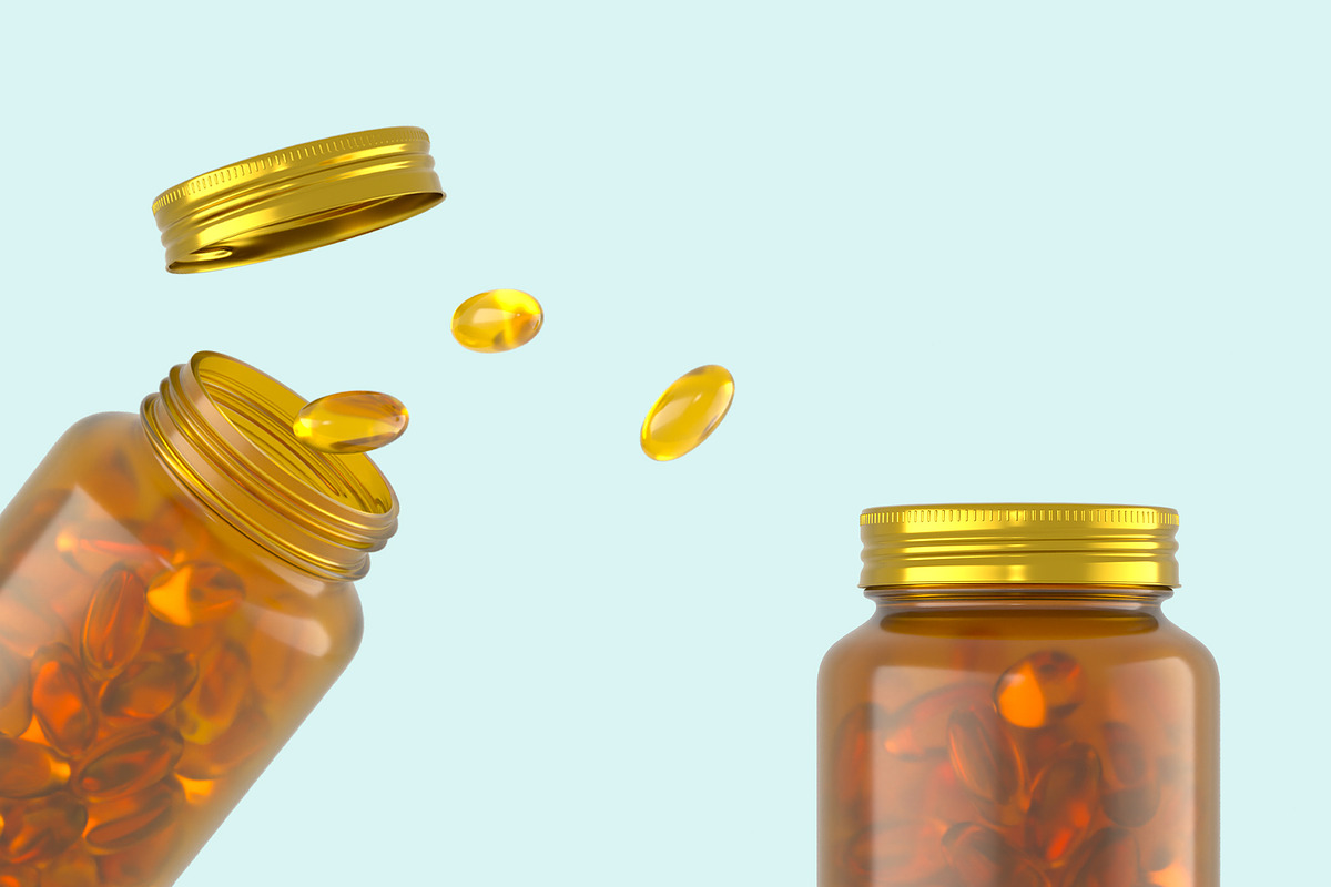Fish Oil Bottle Mockup, a Packaging Mockup by Adstart (Photo 4 of 5)