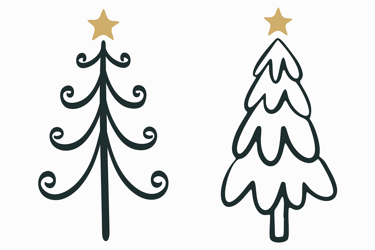 Whimsical Christmas Tree Doodle, a Seasonal Illustration by Kusumaillustration (Photo 12 of 14)