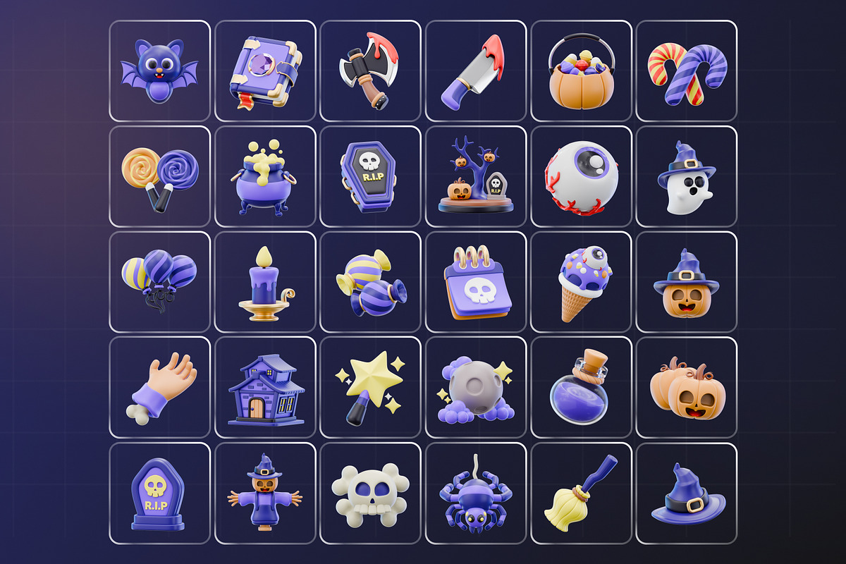 Halloween Icon 3D Pack, an Object 3D Model by Haps Space (Photo 4 of 5)