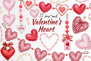 Watercolor Valentine's Heart Clipart