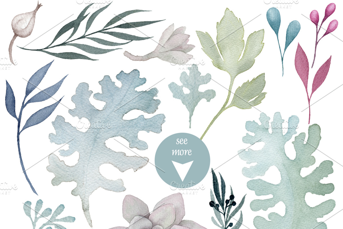 Fantasia. Watercolor flowers pack, an Illustration by Watercolor Nomads (Photo 2 of 3)